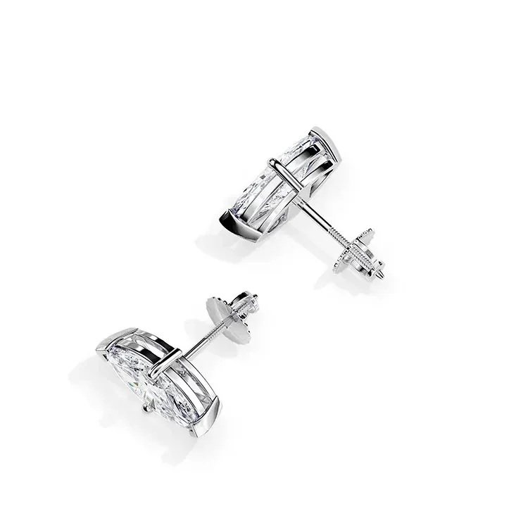 9ct Gold Marquise Cut Moissanite Studs 1.0ct - Image 4