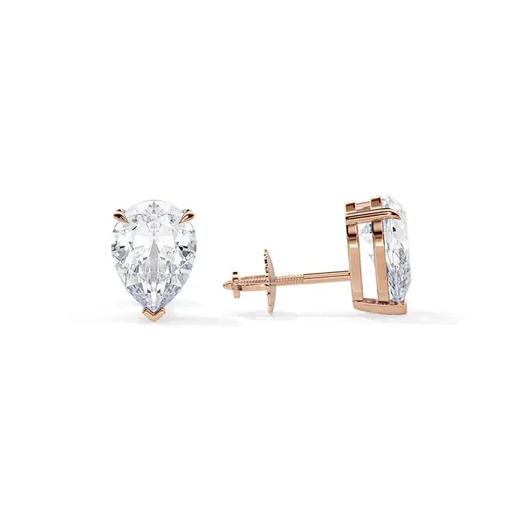 9ct Moissanite 1.0ct Pear Shape Stud Earrings - Image 5