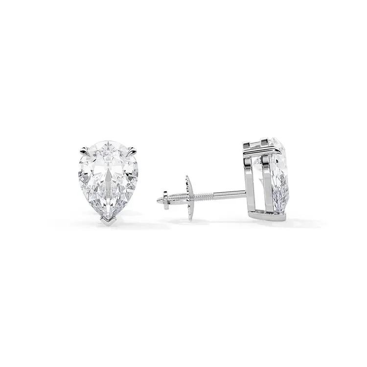 9ct Moissanite 1.0ct Pear Shape Stud Earrings - Image 6