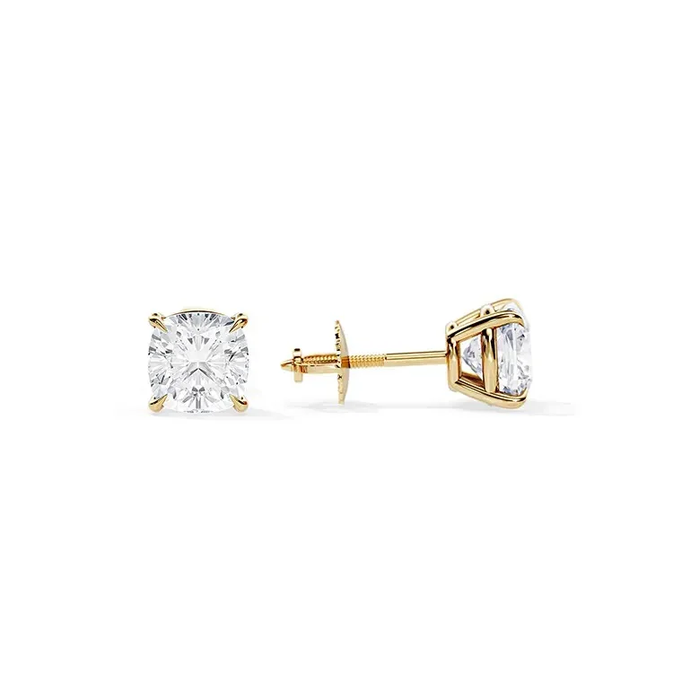 9ct Moissanite 1.0ct Solitaire 4-Claw Stud Earrings