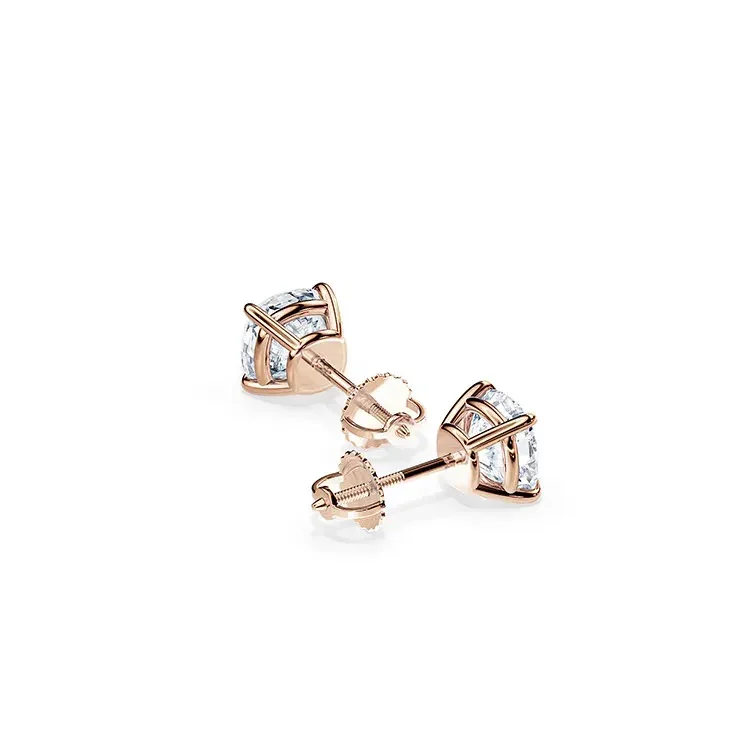 9ct Moissanite 1.0ct Solitaire 4-Claw Stud Earrings - Image 2