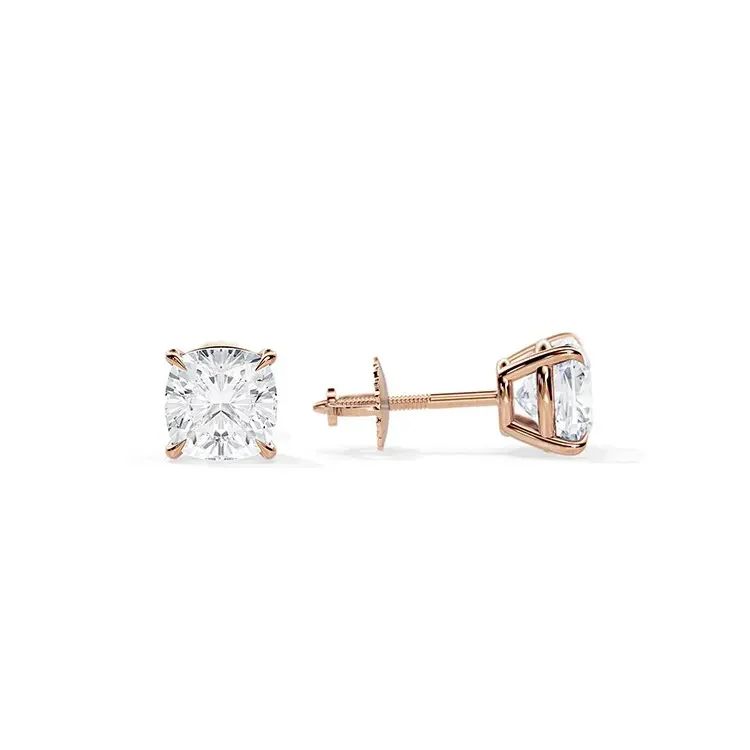 9ct Moissanite 1.0ct Solitaire 4-Claw Stud Earrings - Image 4