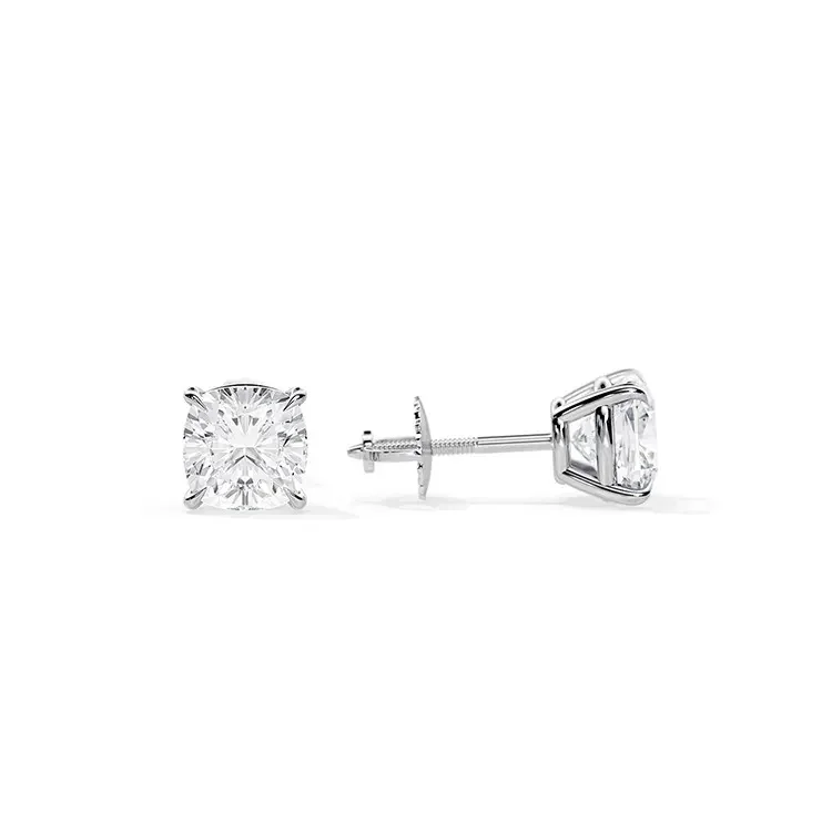 9ct Moissanite 1.0ct Solitaire 4-Claw Stud Earrings - Image 5
