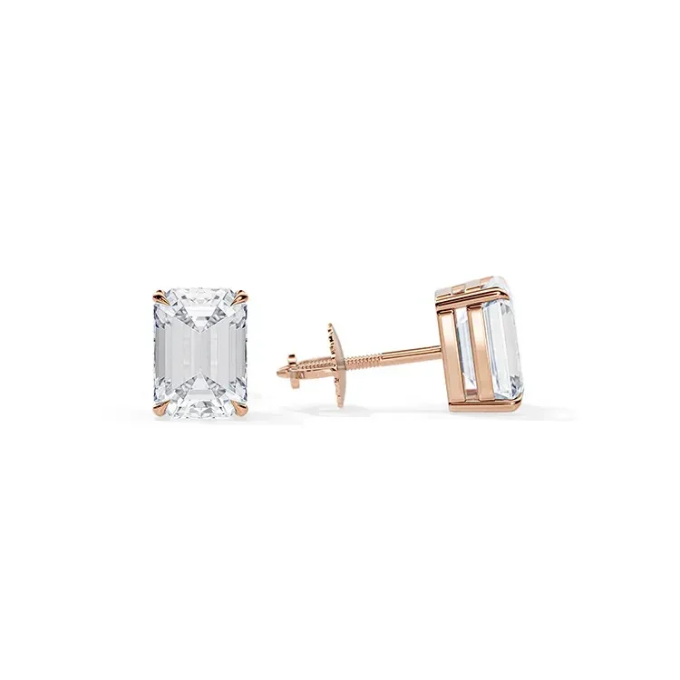 9ct Moissanite 1.0ct Solitaire 4-Claw Stud Earrings - Image 6