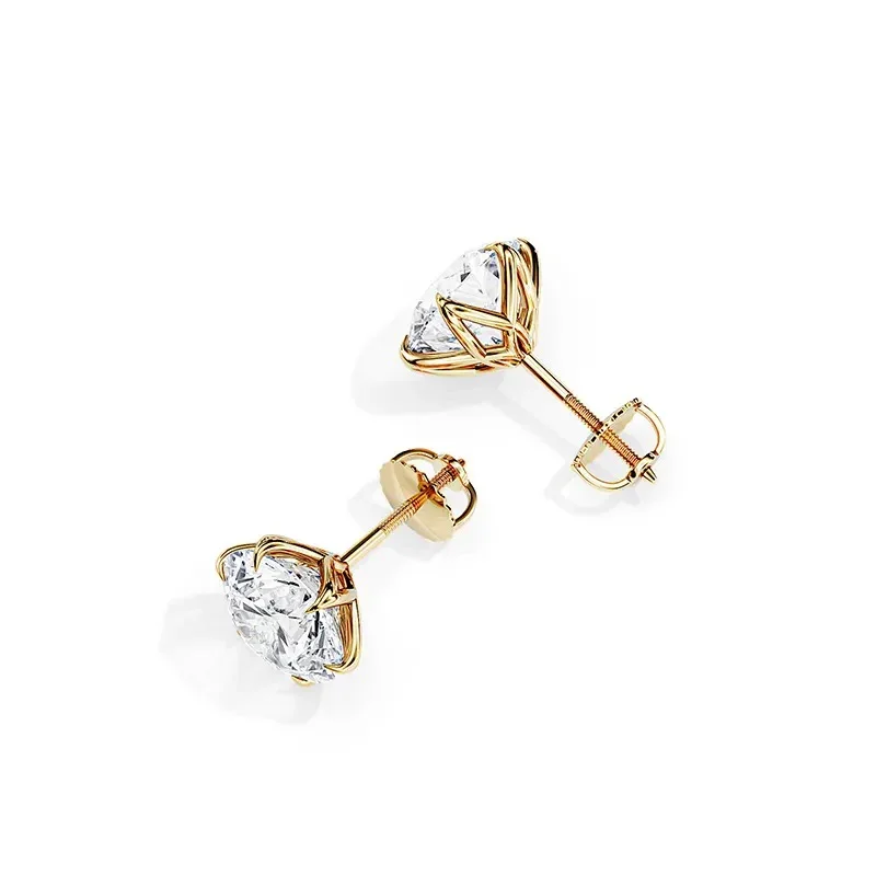 9ct Moissanite 1.0ct Solitaire 6-Claw Stud Earrings - Image 3