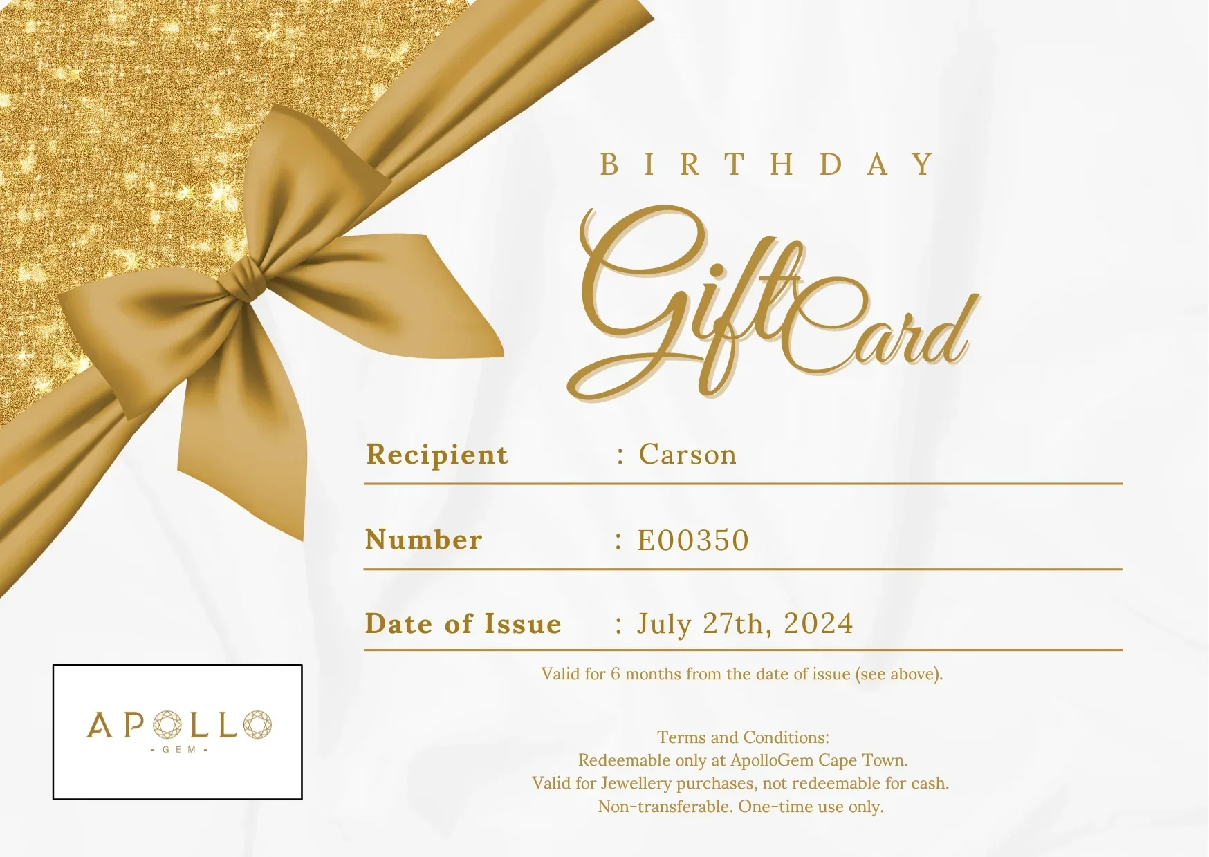 ApolloGem Gift Card
