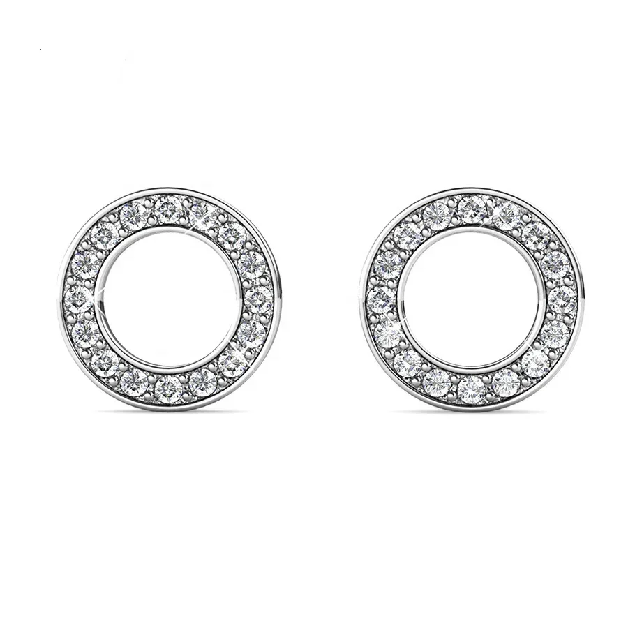 Gold Moissanite Halo Stud Earrings - Image 4