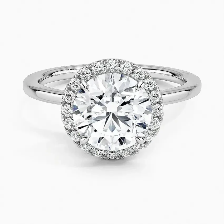 Halo Round Cut Engagement Ring - Image 3