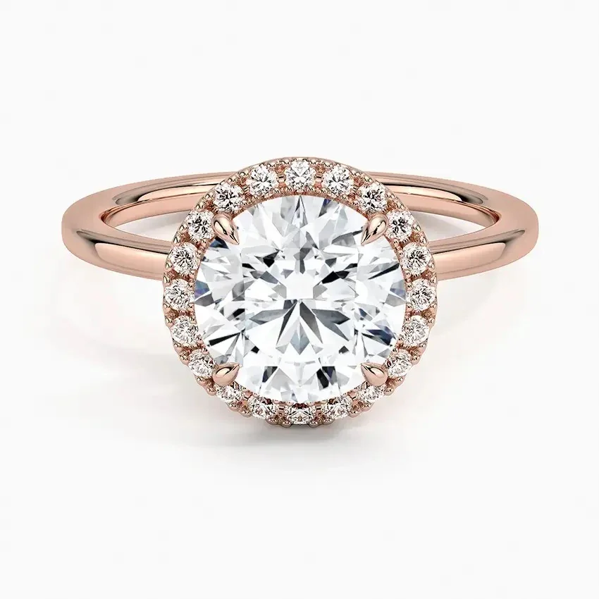 Halo Round Cut Engagement Ring - Image 5