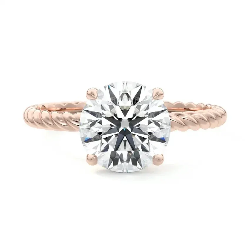 Twisted Band Round Cut Hidden Halo Engagement Ring | ApolloGem Cape Town - Image 4