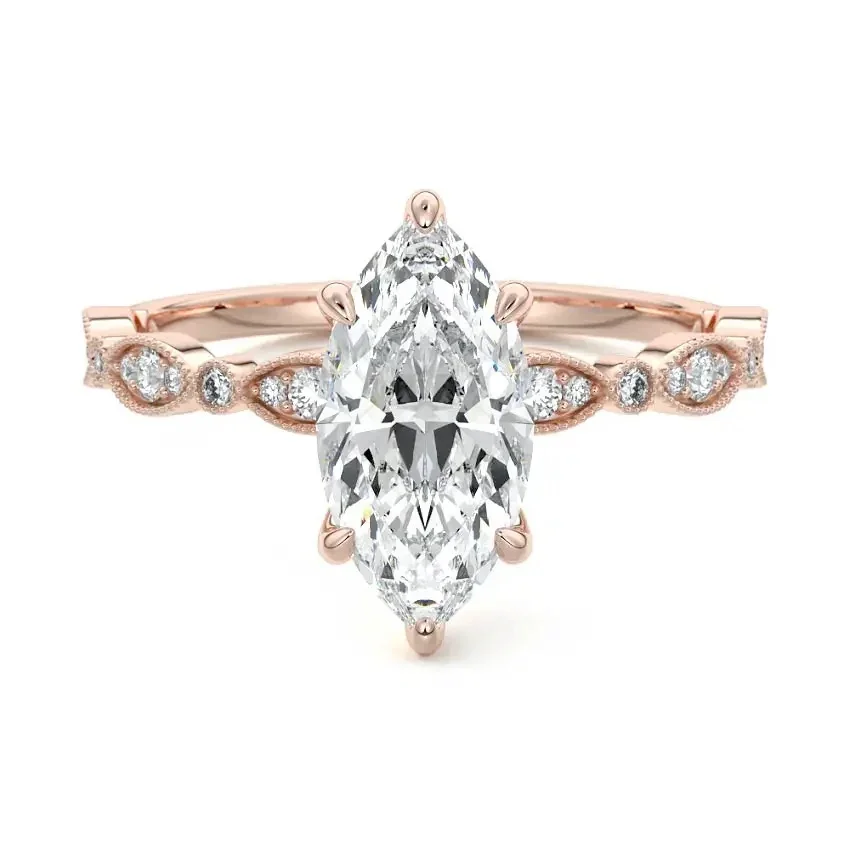 Marquise Cut Engagement Ring with Half Eternity Fancy Set Band | ApolloGem Cape Town - Image 7