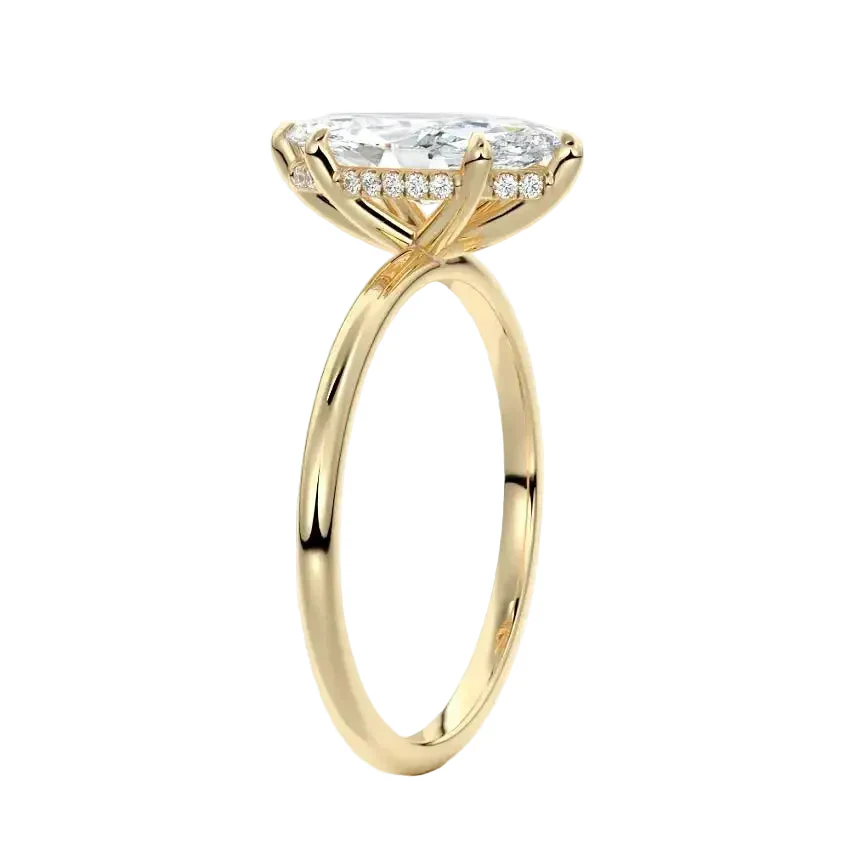 Marquise Cut Hidden Halo Solitaire Engagement Ring | ApolloGem Cape Town - Image 2