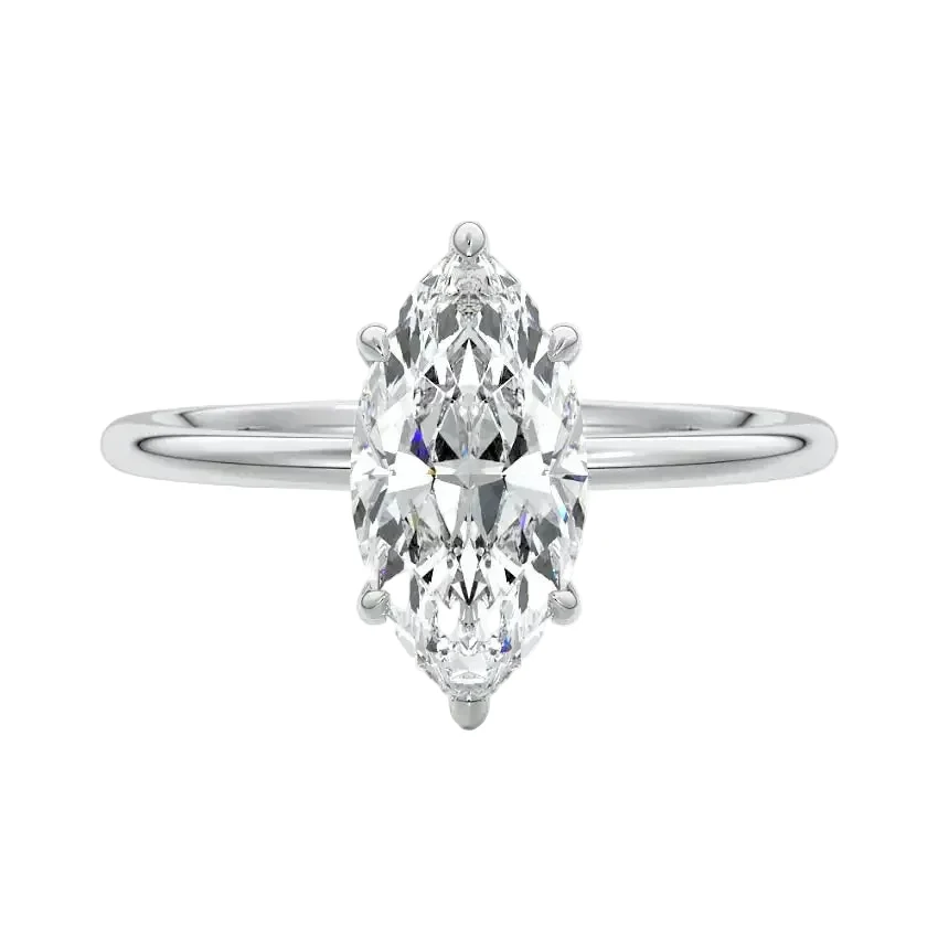 Marquise Cut Hidden Halo Solitaire Engagement Ring | ApolloGem Cape Town - Image 4