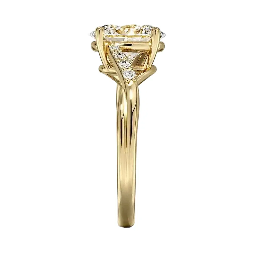 Oval Cut Engagement Ring with Stones on the Twisted V Shank | ApolloGem Cape Town - Image 3