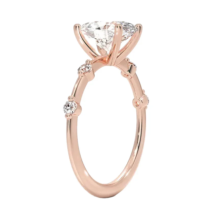 Oval-Cut Moissanite Engagement Ring With Tube Set Round Small Stones on The Shank | ApolloGem Cape Town - Image 5