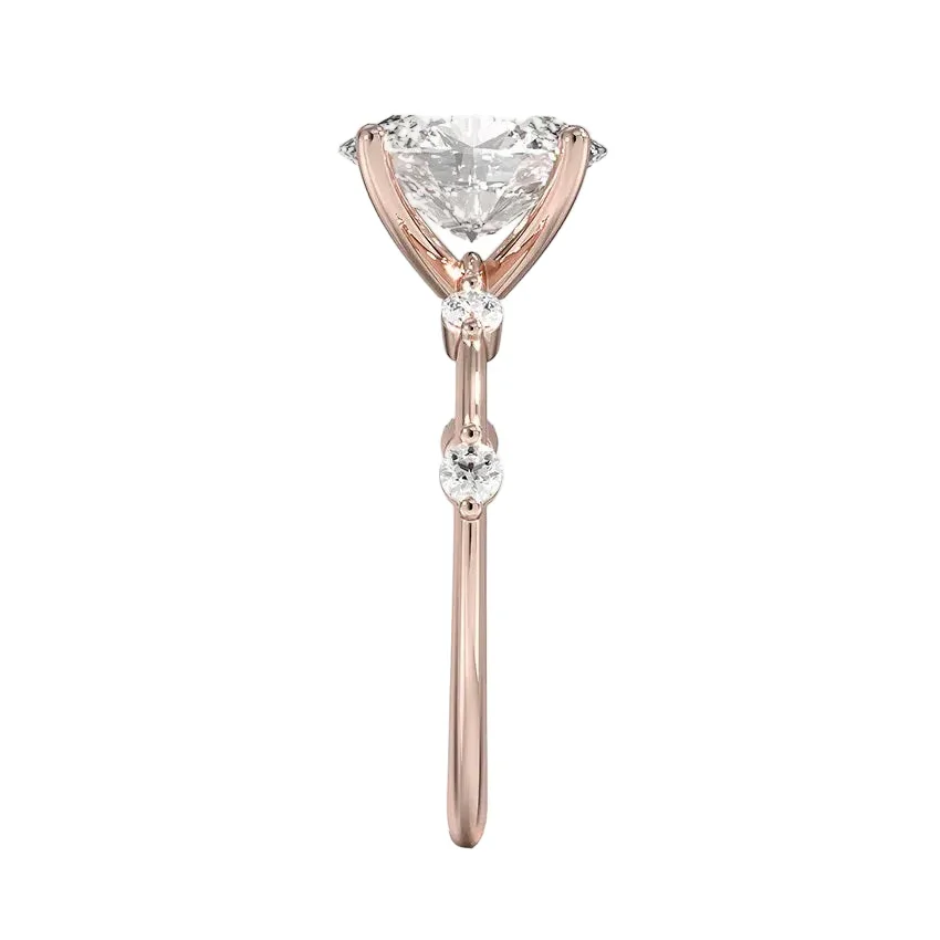 Oval-Cut Moissanite Engagement Ring With Tube Set Round Small Stones on The Shank | ApolloGem Cape Town - Image 6
