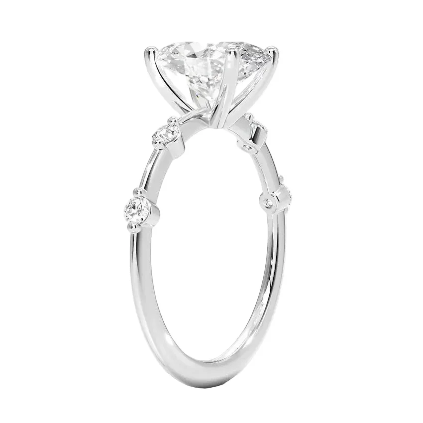 Oval-Cut Moissanite Engagement Ring With Tube Set Round Small Stones on The Shank | ApolloGem Cape Town - Image 8