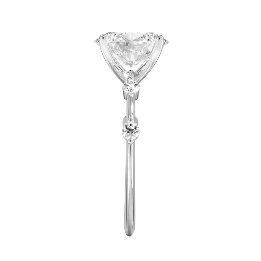 Oval-Cut Moissanite Engagement Ring With Tube Set Round Small Stones on The Shank | ApolloGem Cape Town - Image 9