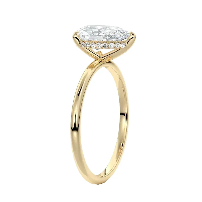 Pear Cut Hidden Halo Moissanite Engagement Ring | ApolloGem Cape Town - Image 3