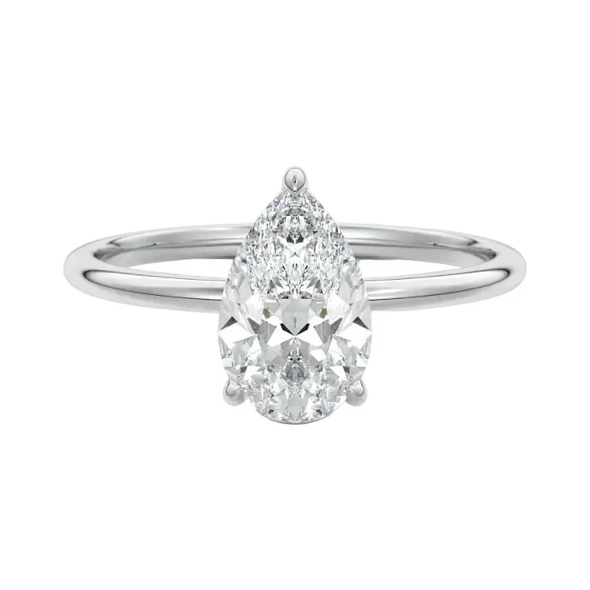 Pear Cut Hidden Halo Moissanite Engagement Ring | ApolloGem Cape Town - Image 7