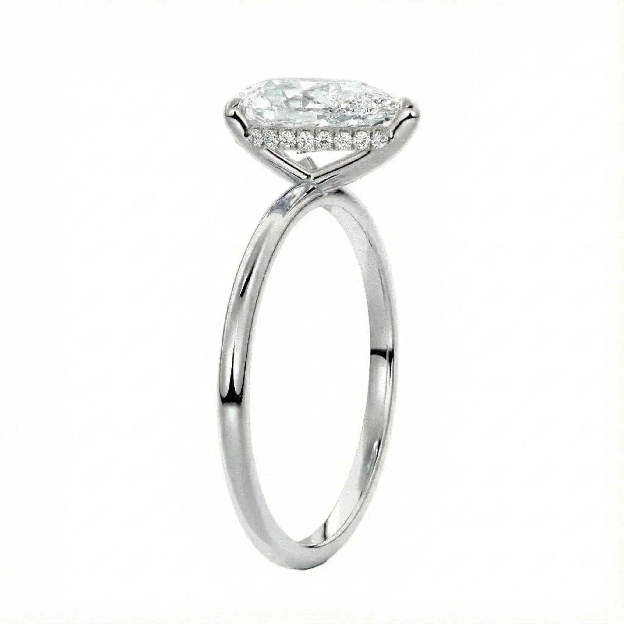 Pear Cut Hidden Halo Moissanite Engagement Ring | ApolloGem Cape Town - Image 9