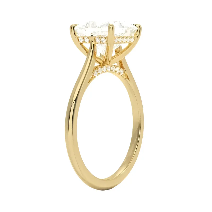 Princess Cut Solitaire Engagement Ring With Hidden Halo | ApolloGem Cape Town - Image 2