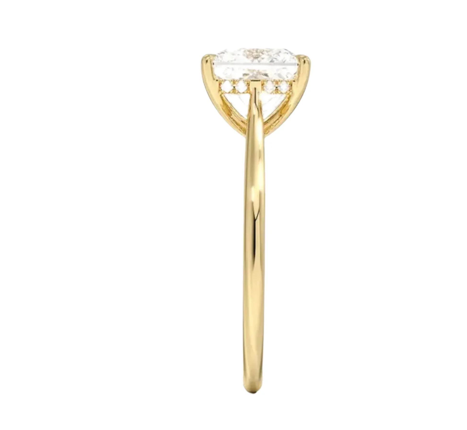Princess Cut Solitaire Engagement Ring With Hidden Halo | ApolloGem Cape Town - Image 3