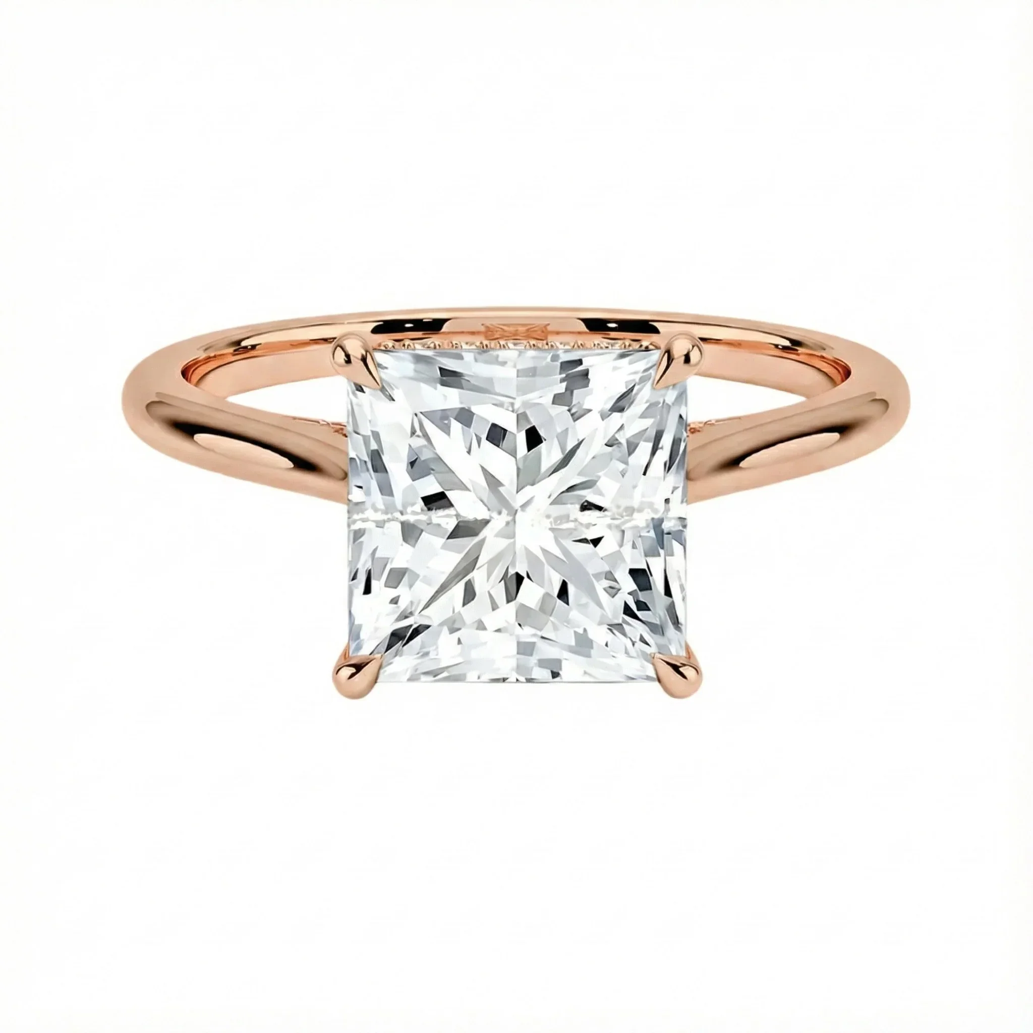 Princess Cut Solitaire Engagement Ring With Hidden Halo | ApolloGem Cape Town - Image 7