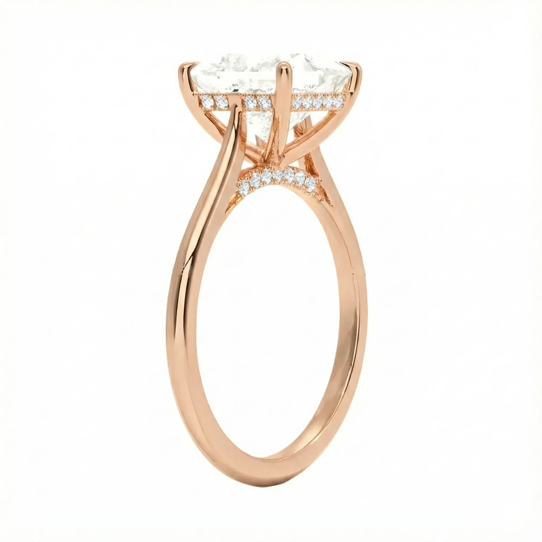 Princess Cut Solitaire Engagement Ring With Hidden Halo | ApolloGem Cape Town - Image 8