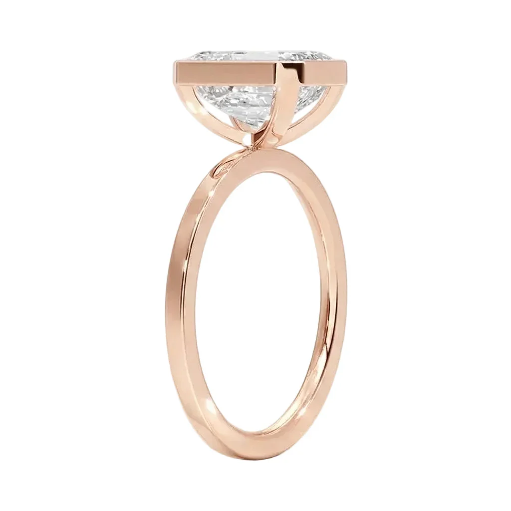 The Architectural Emerald – Flat Band Bezel Ring - Image 4
