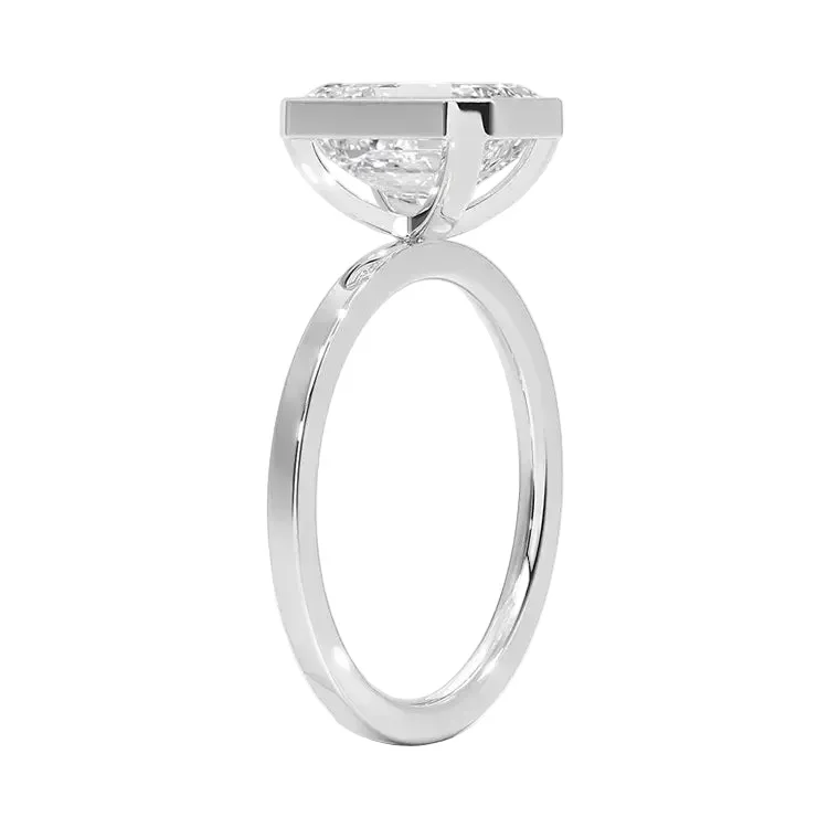 The Architectural Emerald – Flat Band Bezel Ring - Image 7