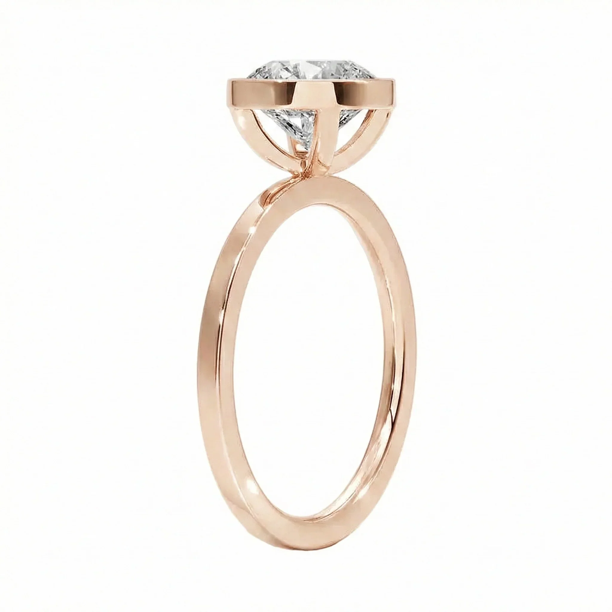 The Architectural Round – Flat Band Bezel Ring - Image 4