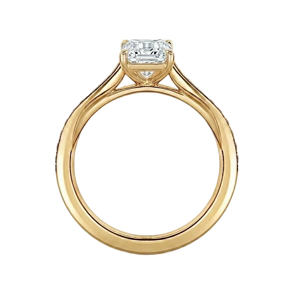 The Classic Channel Emerald – Channel Set Moissanite Ring - Image 2