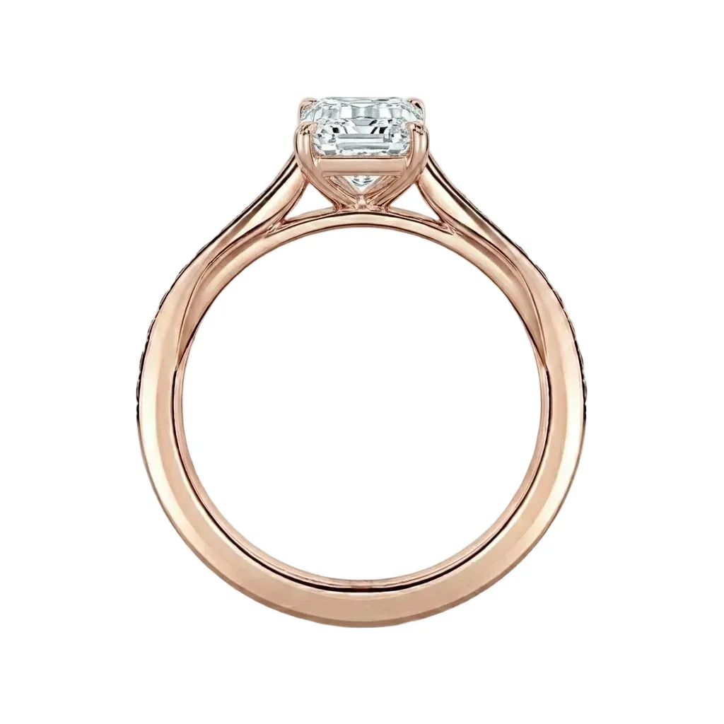The Classic Channel Emerald – Channel Set Moissanite Ring - Image 4