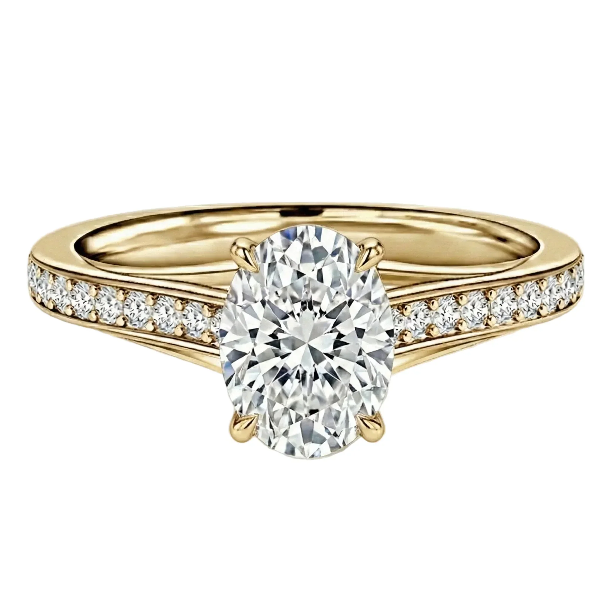 The Classic Channel Oval – Channel Set Moissanite Ring