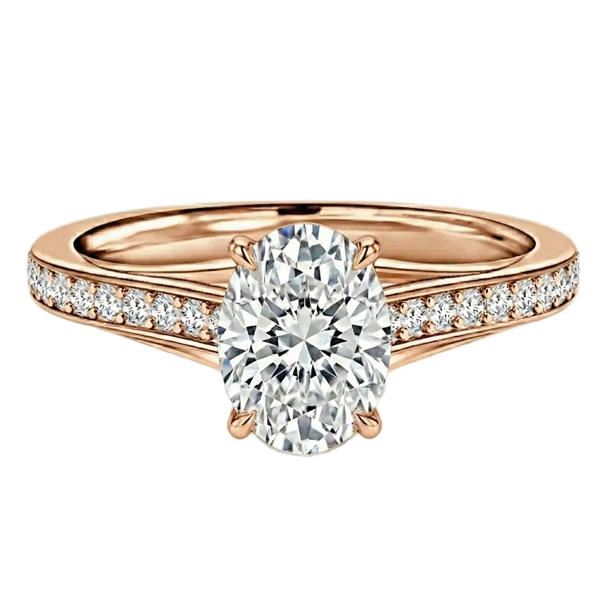 The Classic Channel Oval – Channel Set Moissanite Ring - Image 3