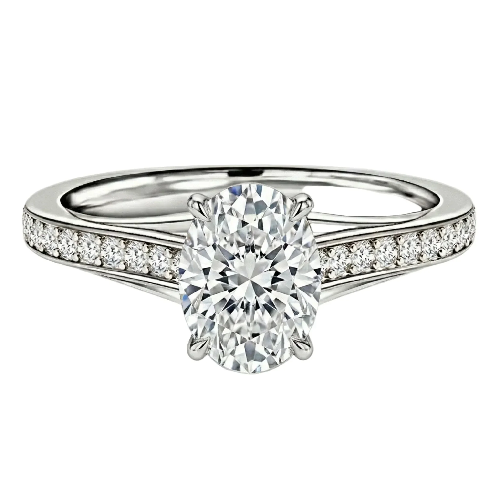 The Classic Channel Oval – Channel Set Moissanite Ring - Image 5