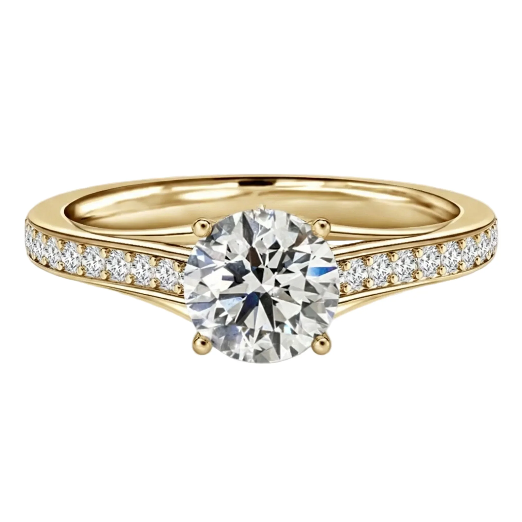 The Classic Channel Round – Channel Set Moissanite Ring