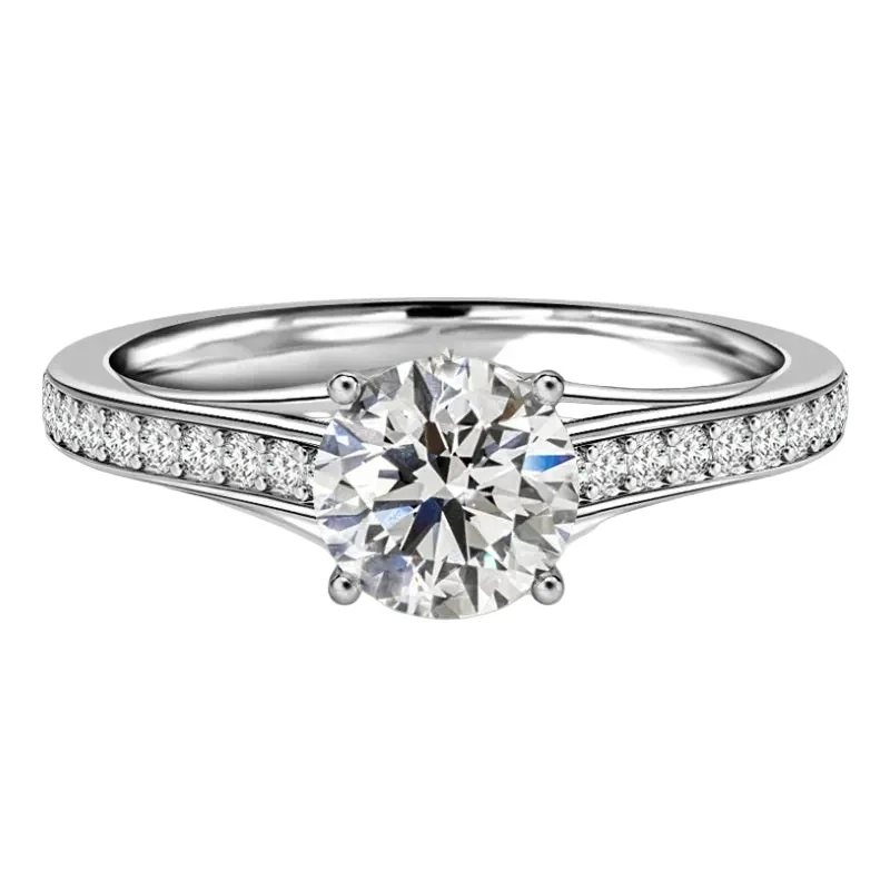 The Classic Channel Round – Channel Set Moissanite Ring - Image 3