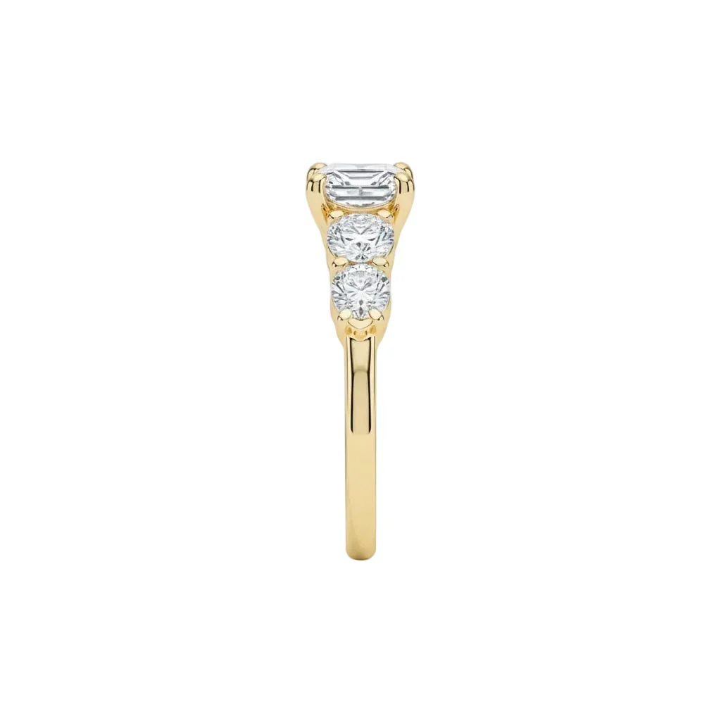 The Cushion Blossom Five-Stone – Graduated Moissanite Ring - Image 3
