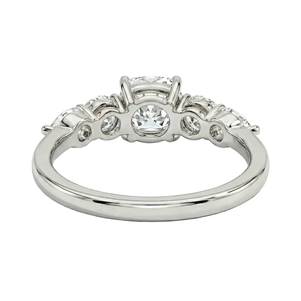 The Cushion Blossom Five-Stone – Graduated Moissanite Ring - Image 5