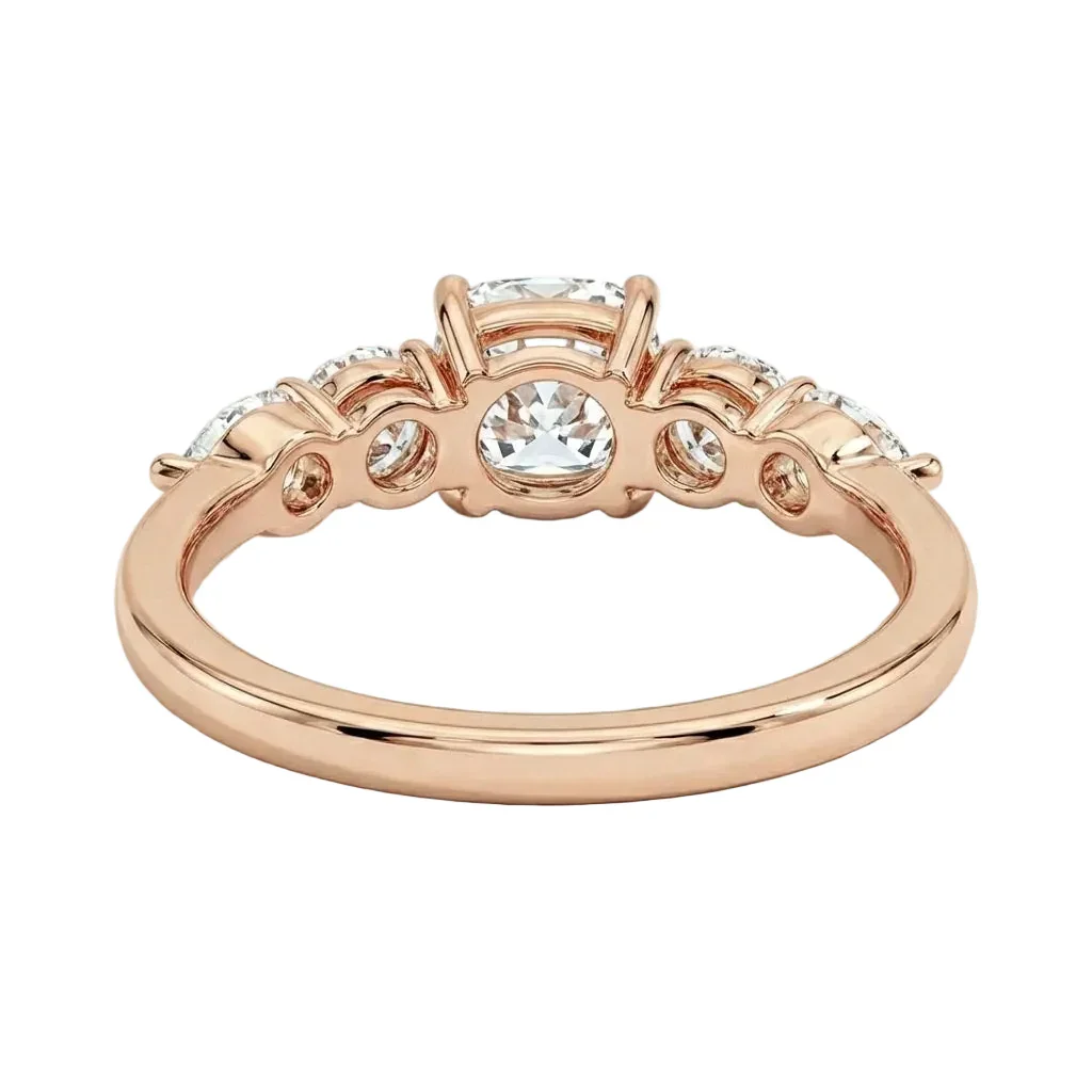 The Cushion Blossom Five-Stone – Graduated Moissanite Ring - Image 7