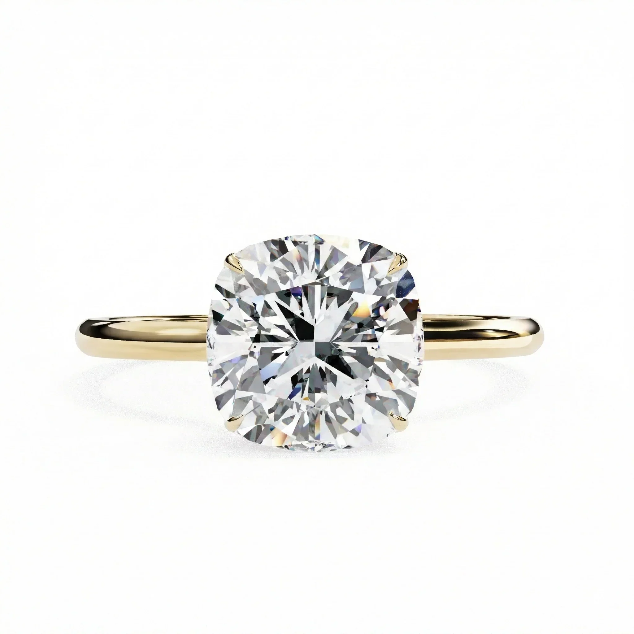 The Cushion Secret – Hidden Halo Solitaire Moissanite Ring