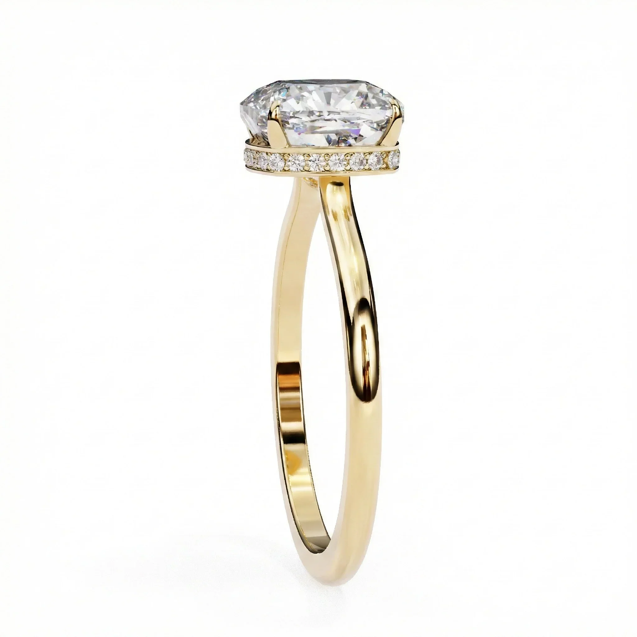 The Cushion Secret – Hidden Halo Solitaire Moissanite Ring - Image 6