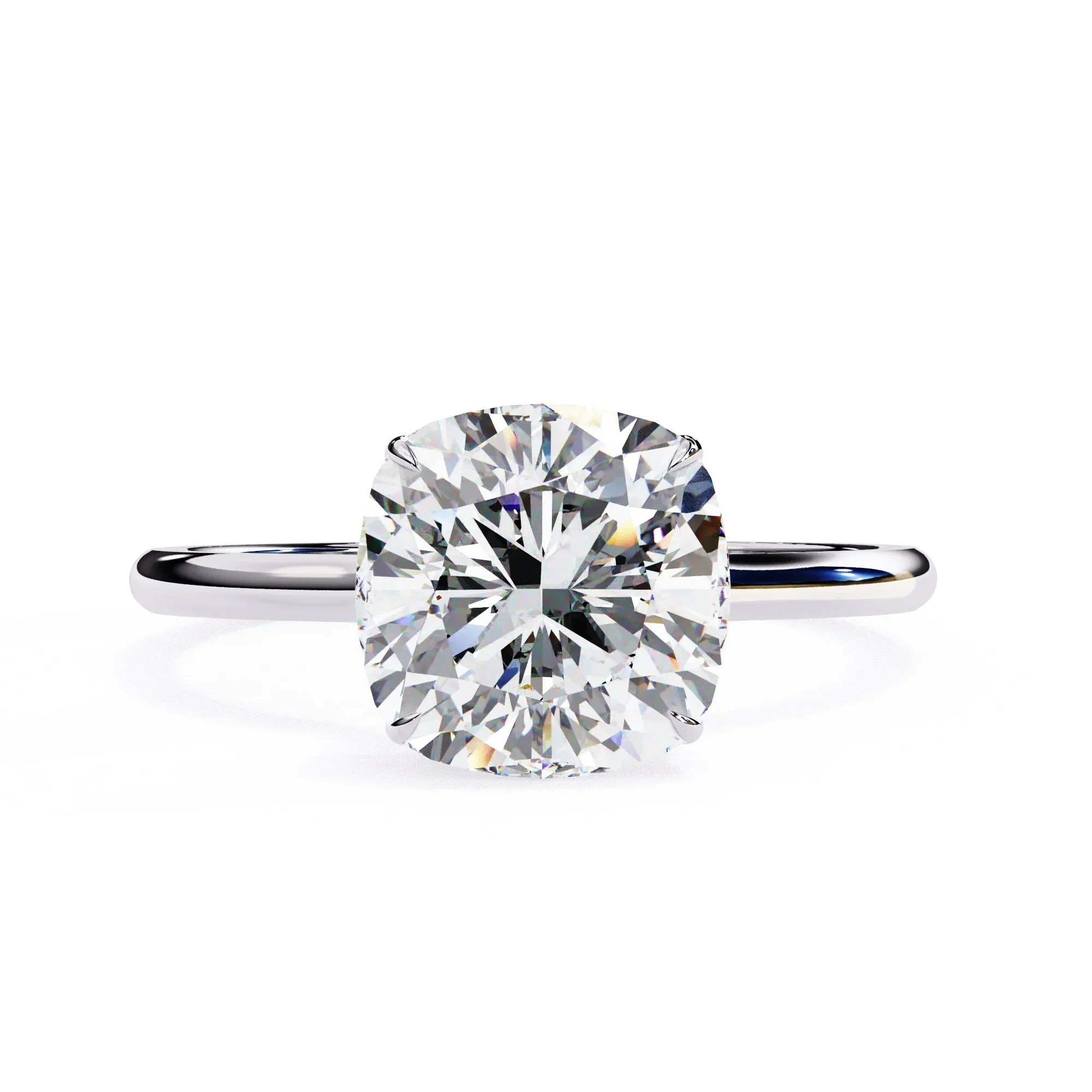 The Cushion Secret – Hidden Halo Solitaire Moissanite Ring - Image 7