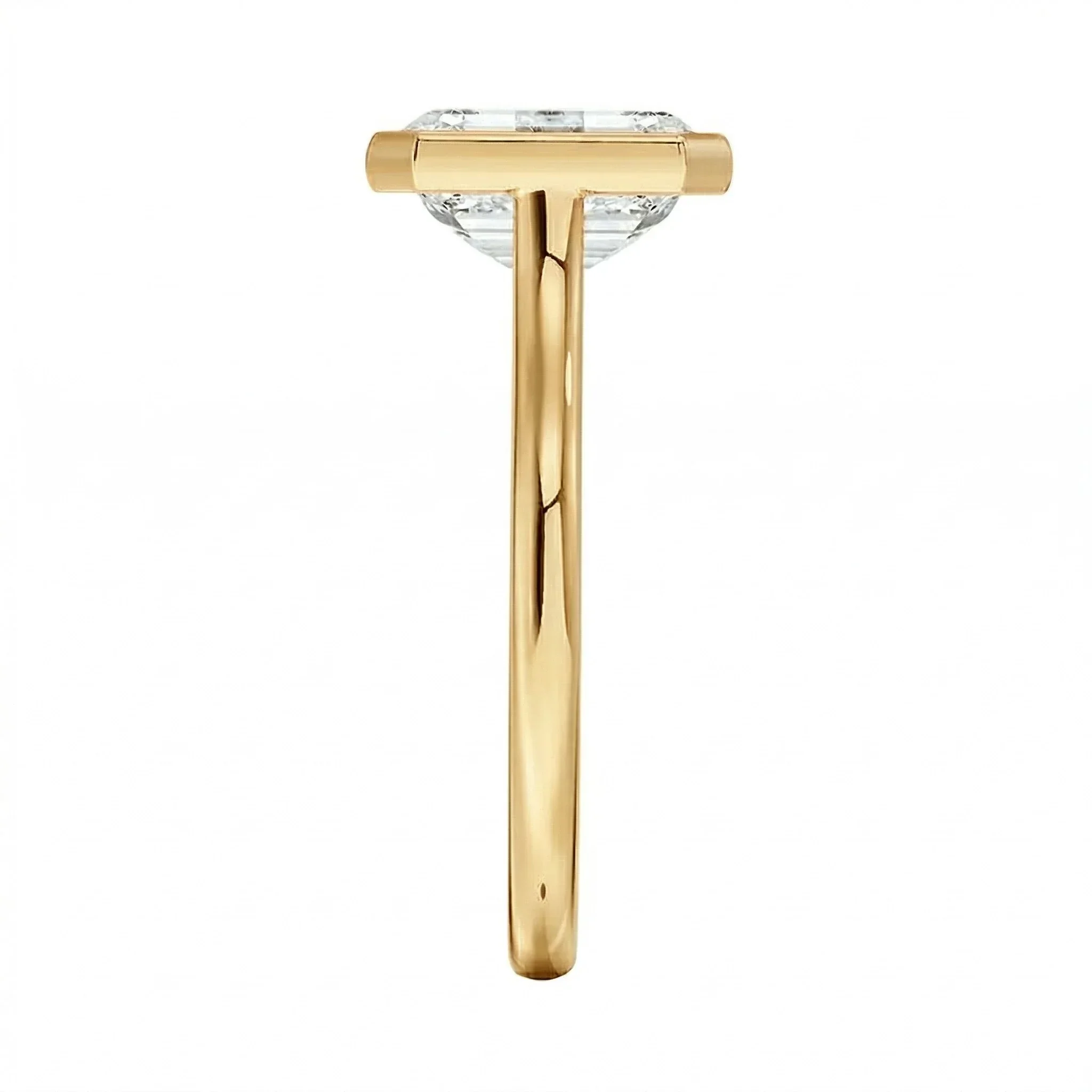 The Cushion Tube – Bezel Set Round Band Ring - Image 3