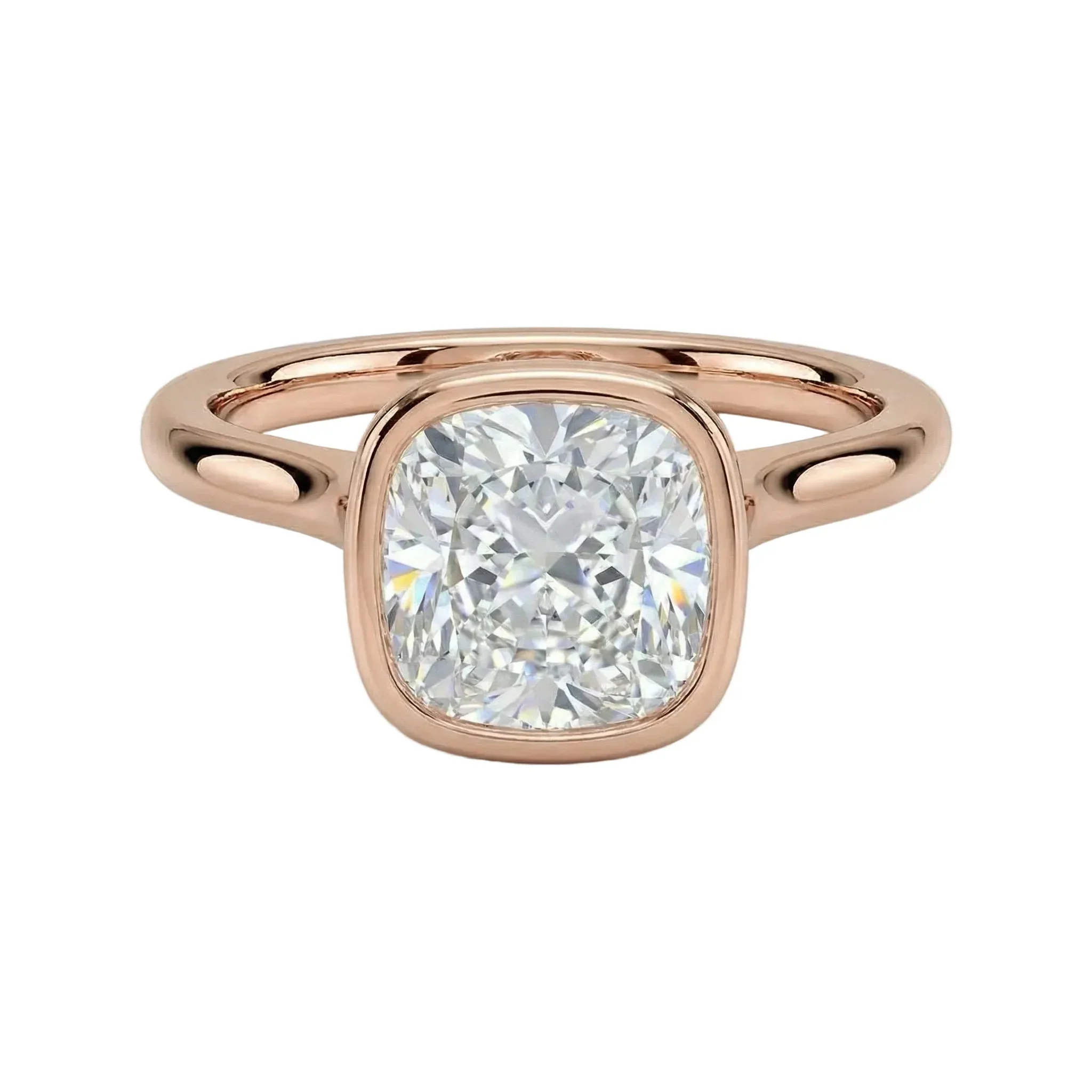 The Cushion Tube – Bezel Set Round Band Ring - Image 4