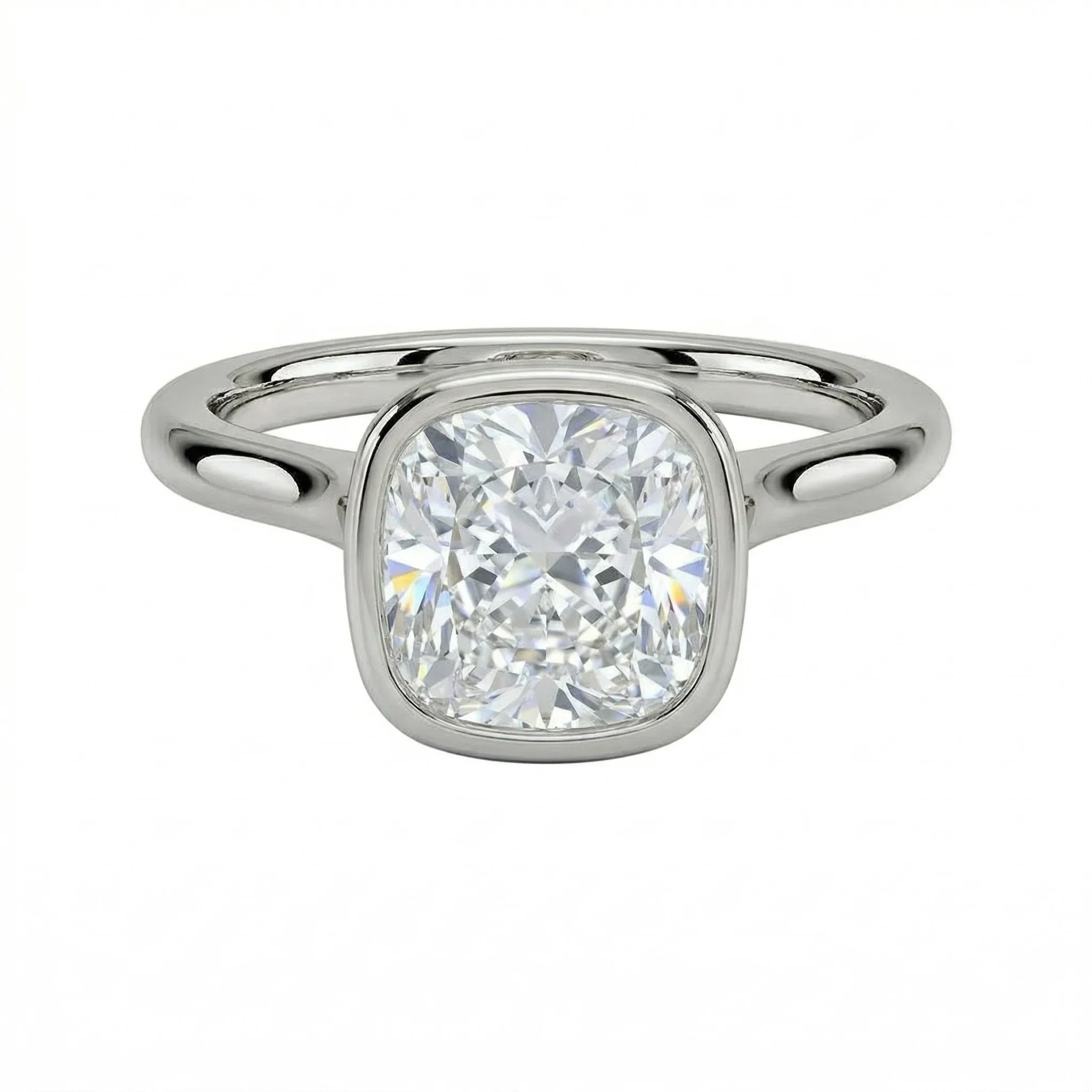The Cushion Tube – Bezel Set Round Band Ring - Image 7