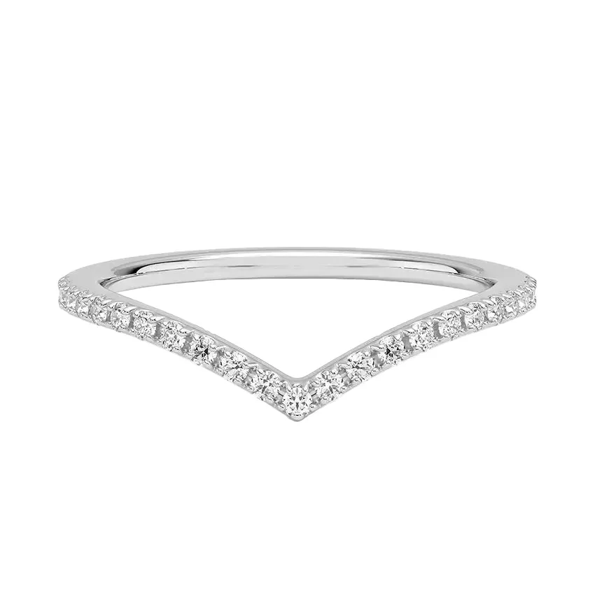 The Elegant Chevron – Pavé V-Shape Band - Image 5