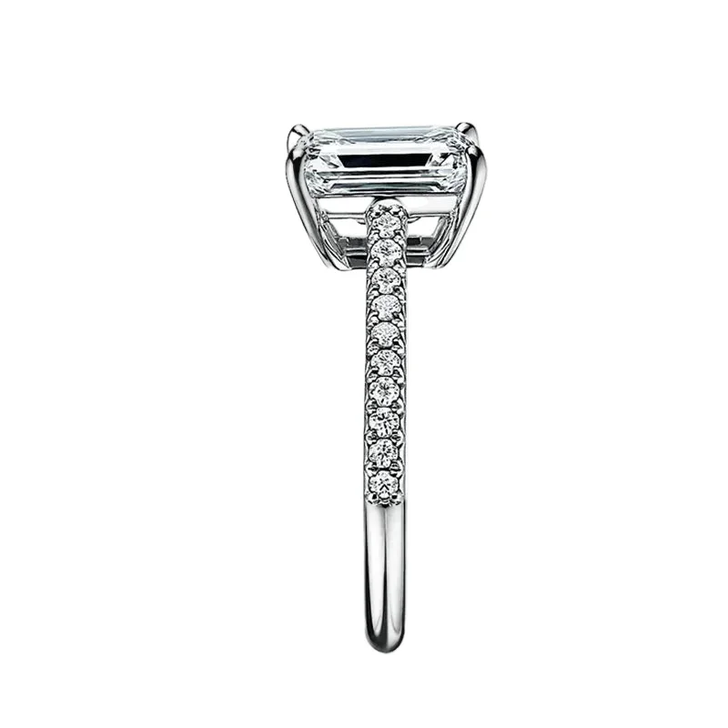 The Emerald Grace – Pavé Cathedral Solitaire - Image 9